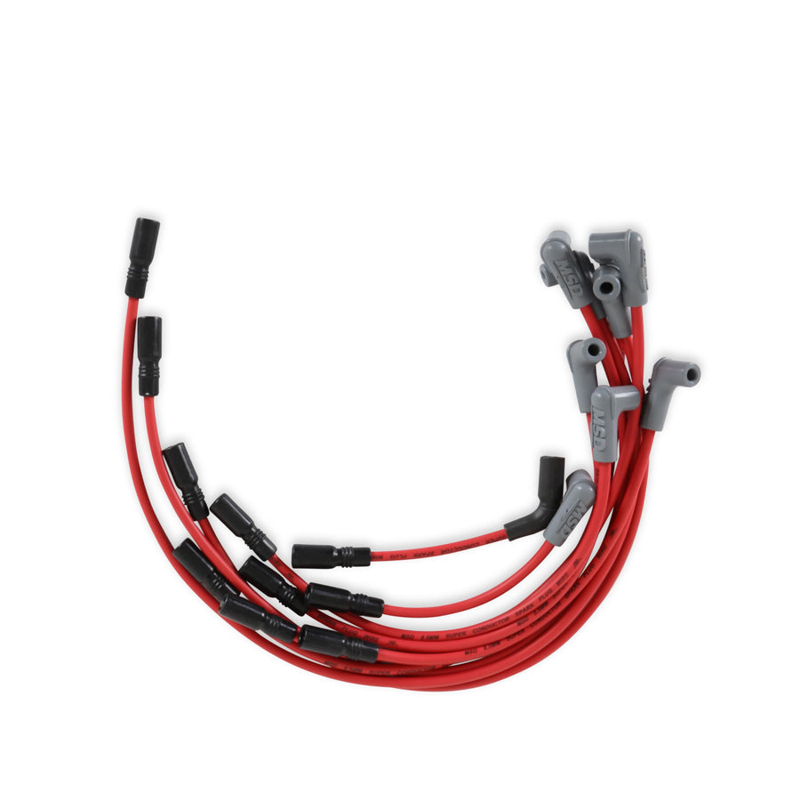 Super Conductor MSD 32149 Spark Plug Wire Set Red Compatible with 1993-1996 Chevy® LT1 Camaro®
