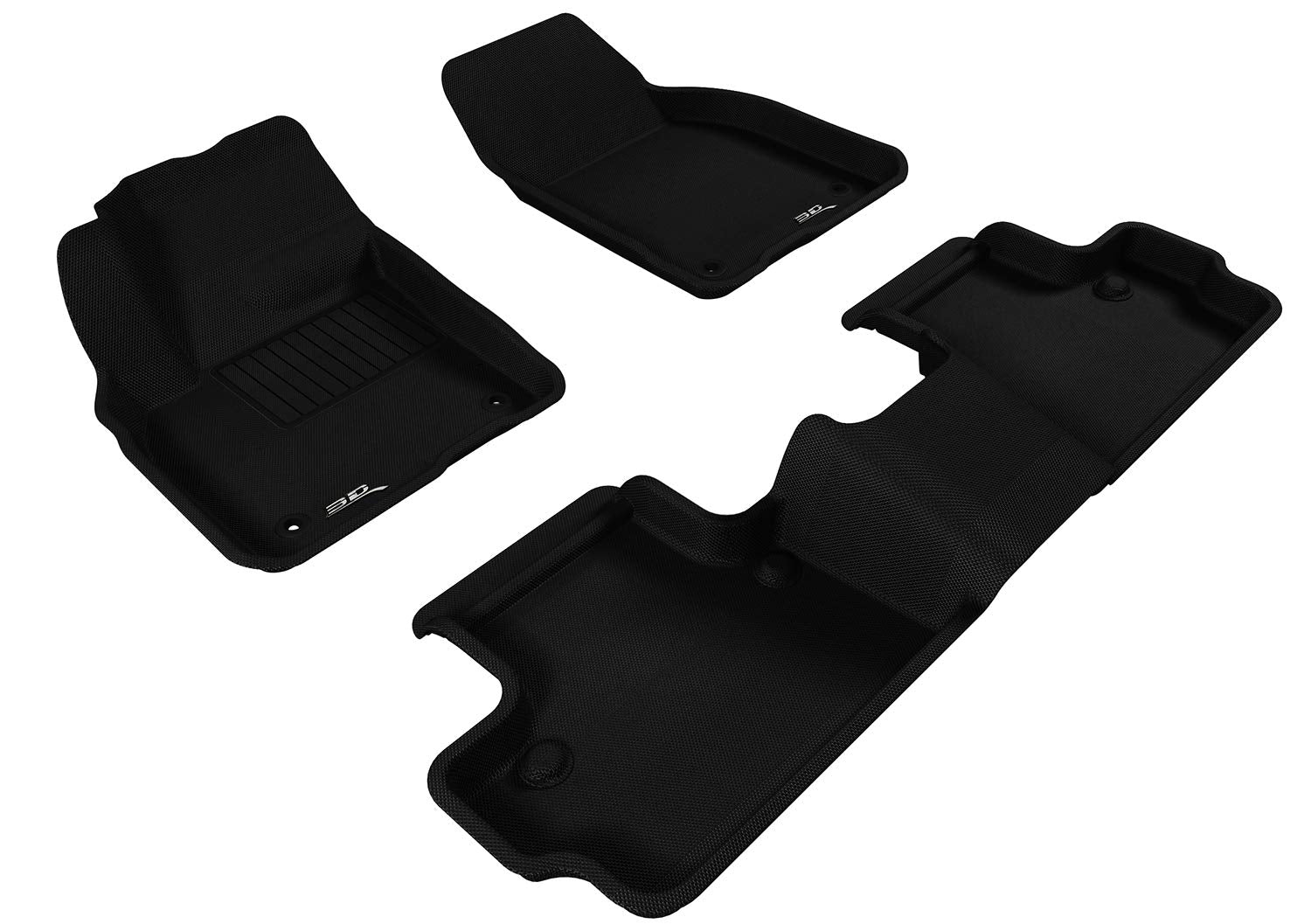 Kagu Floor Mat (Black) 3D MAXpider Custom Fit Compatible with Volvo C30 2007-2013 - Full Set