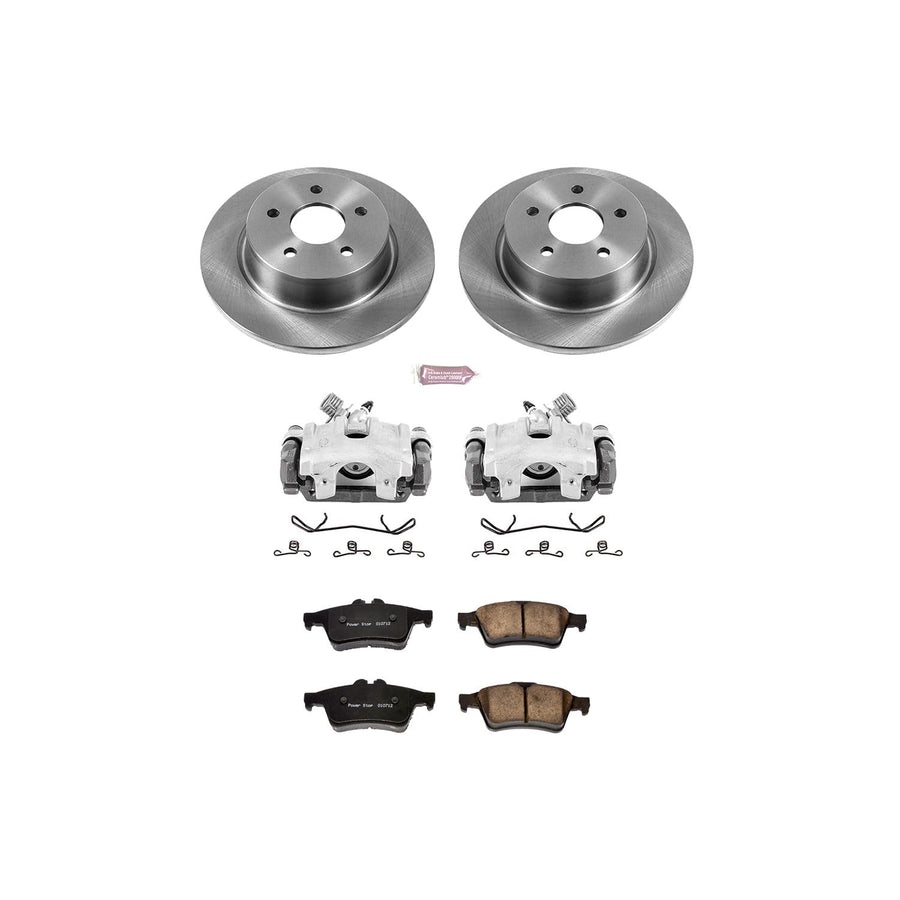 Power Stop KCOE6398 Replacement Autospeciality Rear Caliper Kit- OE Rotors, Ceramic Brake Pads, Calipers For C-Max 2013-2018, Ford Escape 2013-2016, Ford Transit Connect 2014-2018 [Model Specific]