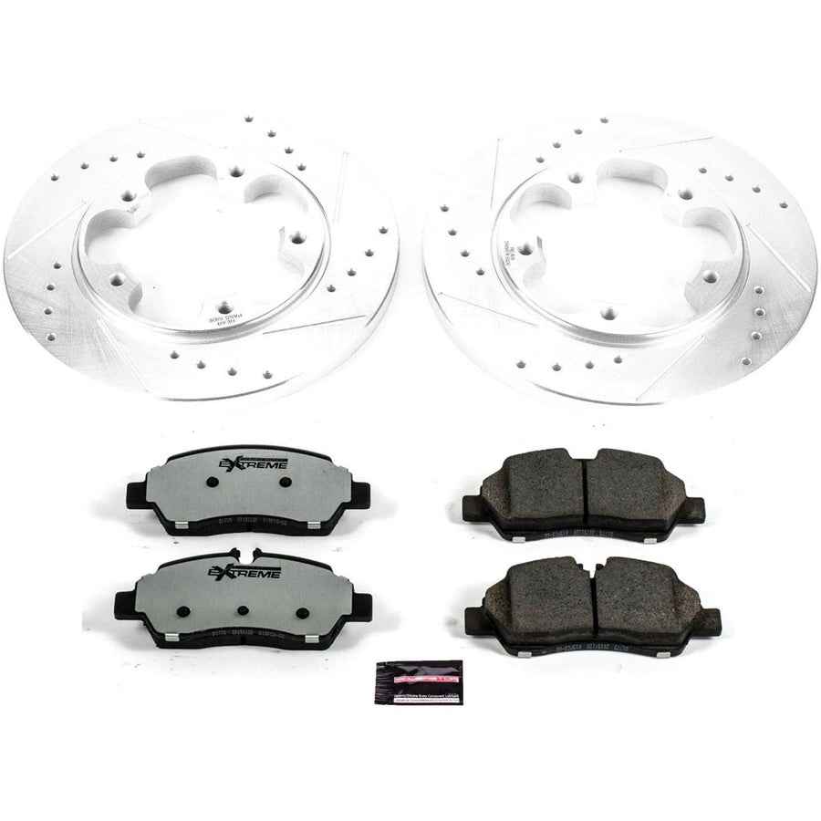 Power Stop K7145-36 Z36 Truck & Tow Rear Brake Kit, Carbon Fiber Ceramic Brake Pads and Drilled/Slotted Brake Rotors For Ford Transit-150, Ford Transit-250, Ford Transit-350 [Model Specific]