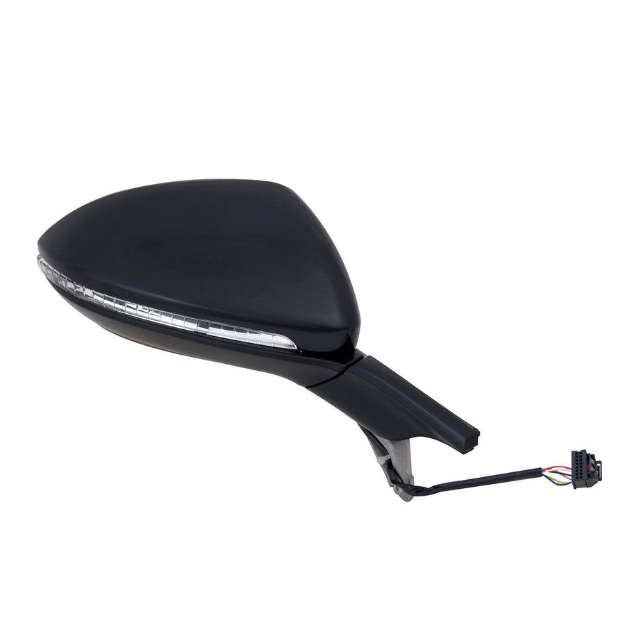 Fit System Mirror Passenger Side for Volkswagen Golf, Textured Black w/PTM Cover, w/Turn Signal, Foldaway, w/o Puddle lamp, w/o Memory, Heated Power