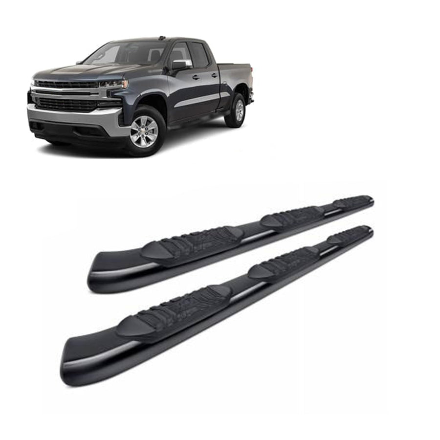 Extreme Black Horse Wheel-to-Wheel Side Steps Satin Black Compatible with 2019-2024 Silverado/Sierra 1500|2022-2023 Chevrolet Silverado 1500 LTD|2022-2022 GMC Sierra 1500 Limited-GMBK-NL-19