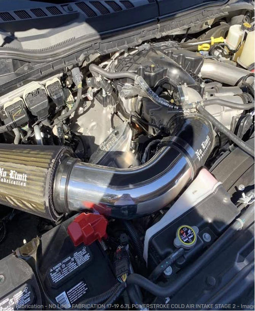 6.7 Cold Air Intake No Limit Fabrication, Raw, PG7 Filter 2017-2019 RAW WITH PROGUARD 7 FILTER