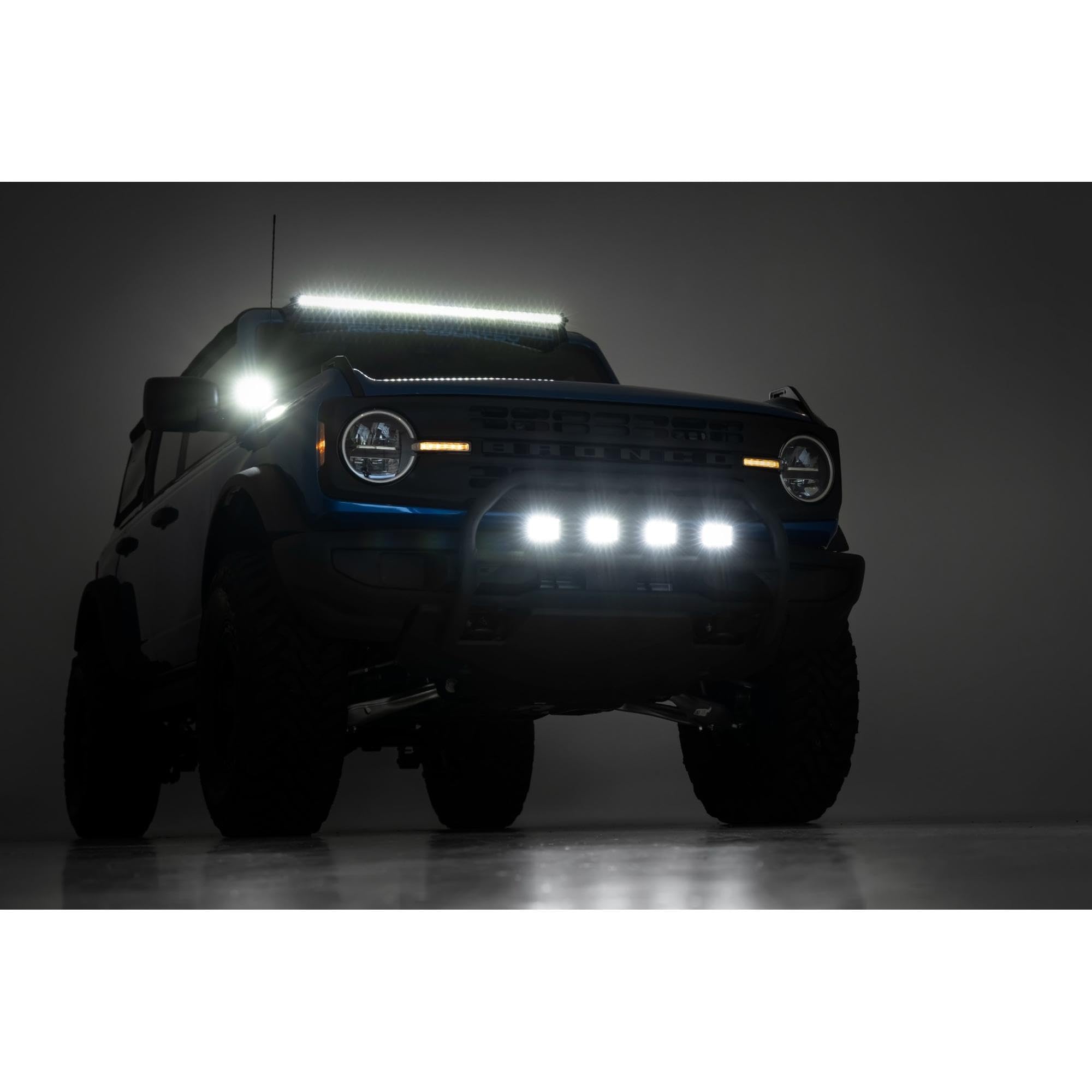40" Rough Country LED Light Bar Kit for Ford Bronco (2021-2025) - Upper Windshield Mount, 210W Spectrum Series, 18,900 Lumens, Combo Spot & Flood Beam