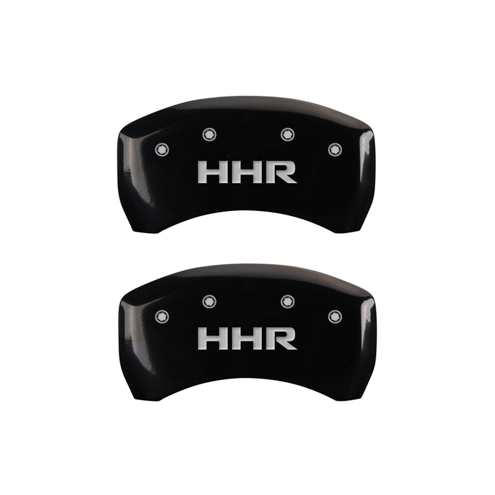 MGP Caliper Covers 'HHR' Engraved Caliper Cover with Black Powder Coat Finish and Silver Characters, 14224SHHRBK (Set of 4)