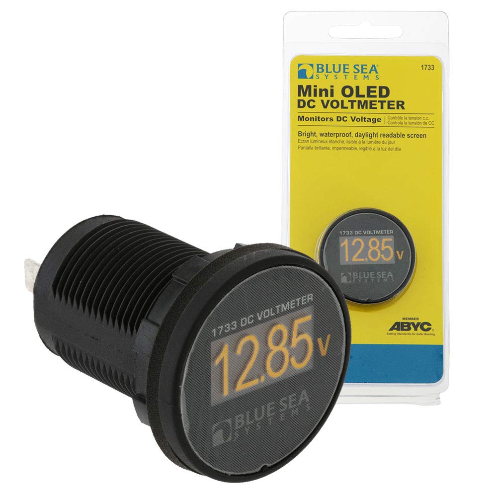 Mini OLED DC Voltmeter, Blue Sea Systems 1733 Yellow