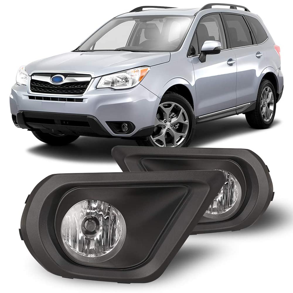 Fog Lights Clear +Wiring Kit Full Kit For 2014-2016 Subaru Forester
