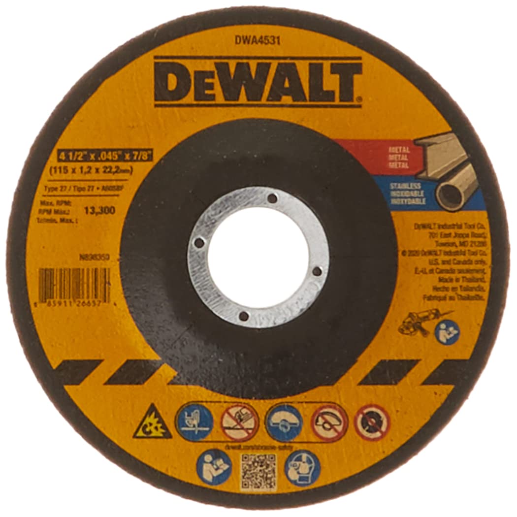 DeWalt T27 DWA4531 Metal Cut-Off Wheel, 4-1/2-Inch X .045-Inch X 7/8-Inch
