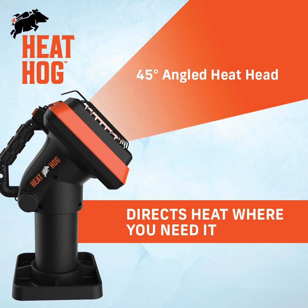 4,000 BTU Heat Hog Portable Propane Radiant Space Heater, Indoor, Outdoor, Garage, Camping, Outdoor Sports, Boating, RVs, Angled Design, Gas Powered