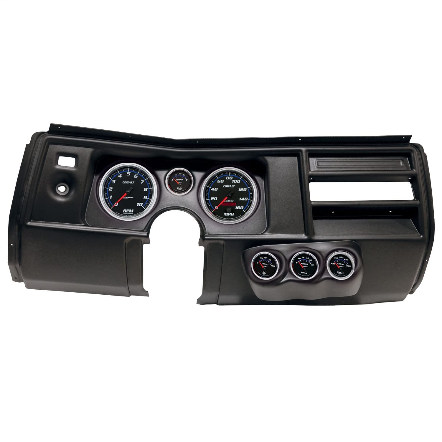 AutoMeter Dash Kit Direct Fit, (5" X2, 2 1/16" X4), Chevy Chevelle No Vent 69, Cobalt (2910-05)