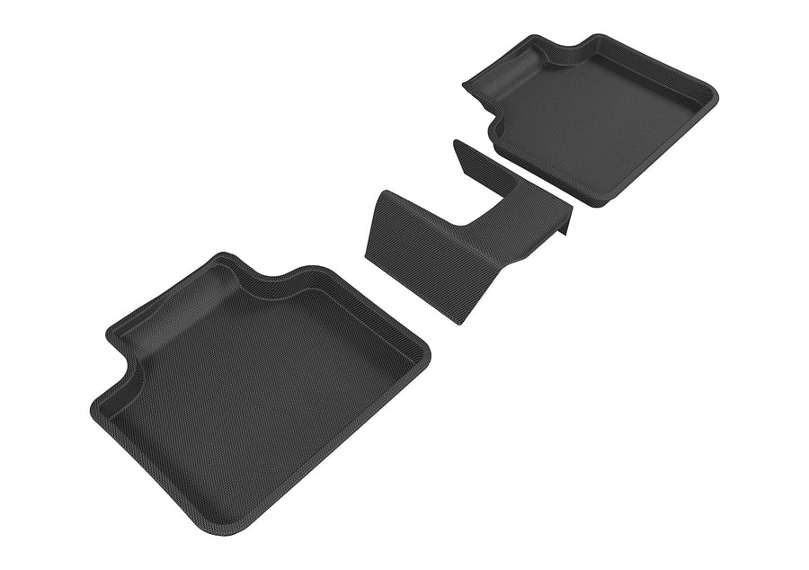 L1BM07321509 3D MAXpider All-Weather Floor Mats for BMW X1 2016-2020/ X2 2018-2020 Custom Fit Car Floor Liners, Kagu Series (2nd Row, Black) (3PCS)