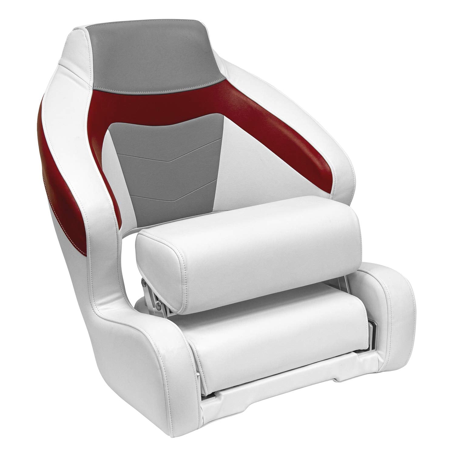 Wise BAJA XL 3338-1774 Bucket Seat with Flip Up Bolster, Brite White/Marble Grey/Dark Red
