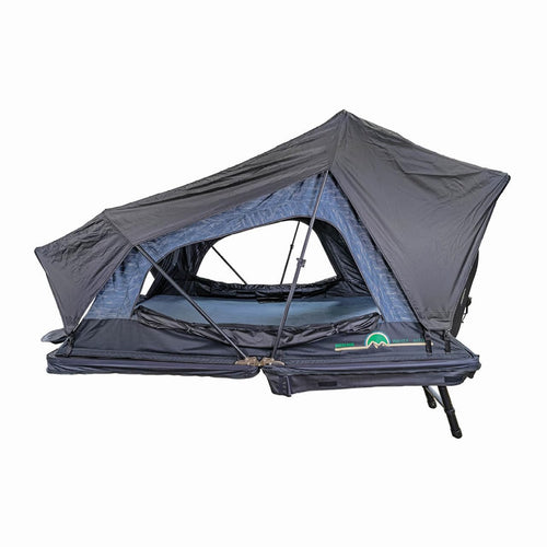 Overland Vehicle Systems XD Sherpa Hybrid Soft Shell Aluminum Hard Shell Roof Top Tent with Blackout Kit - Grey Body & Black Rainfly (XD Sherpa Solo)