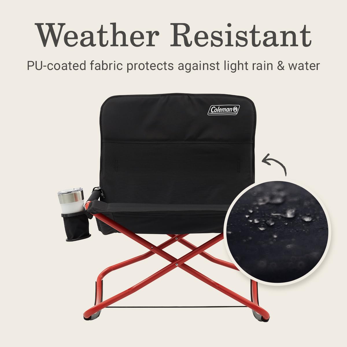 Coleman Portable Cross Rocker Outdoor Rocking Chair, Weather-Resistant Seat with Cup Holder & Padded Back
