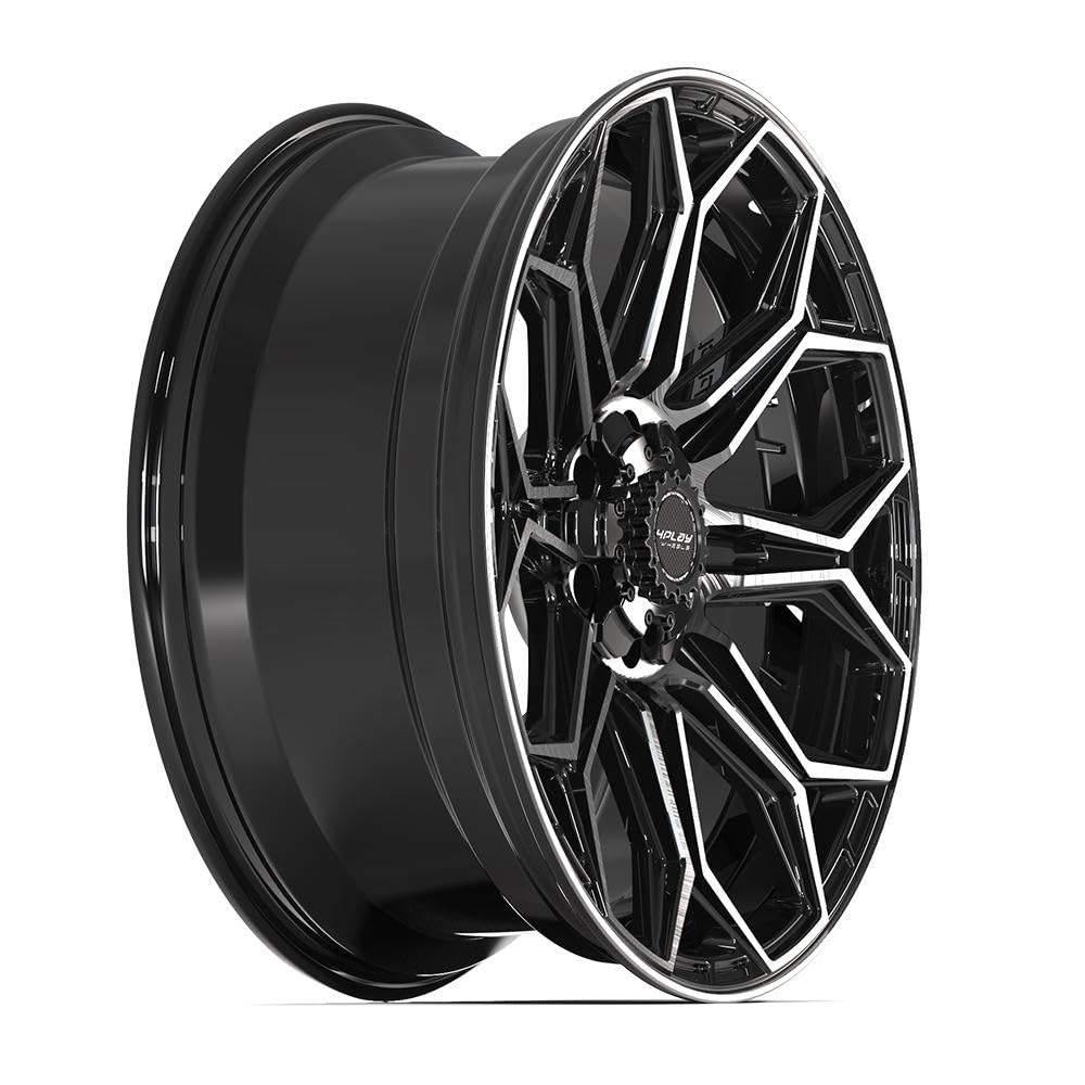 22 Inch 4PLAY Wheels Rim 4P83 Fits 6x135 & 6x139.7 22x9 Gloss Black Brushed with Tinted Clear (1)