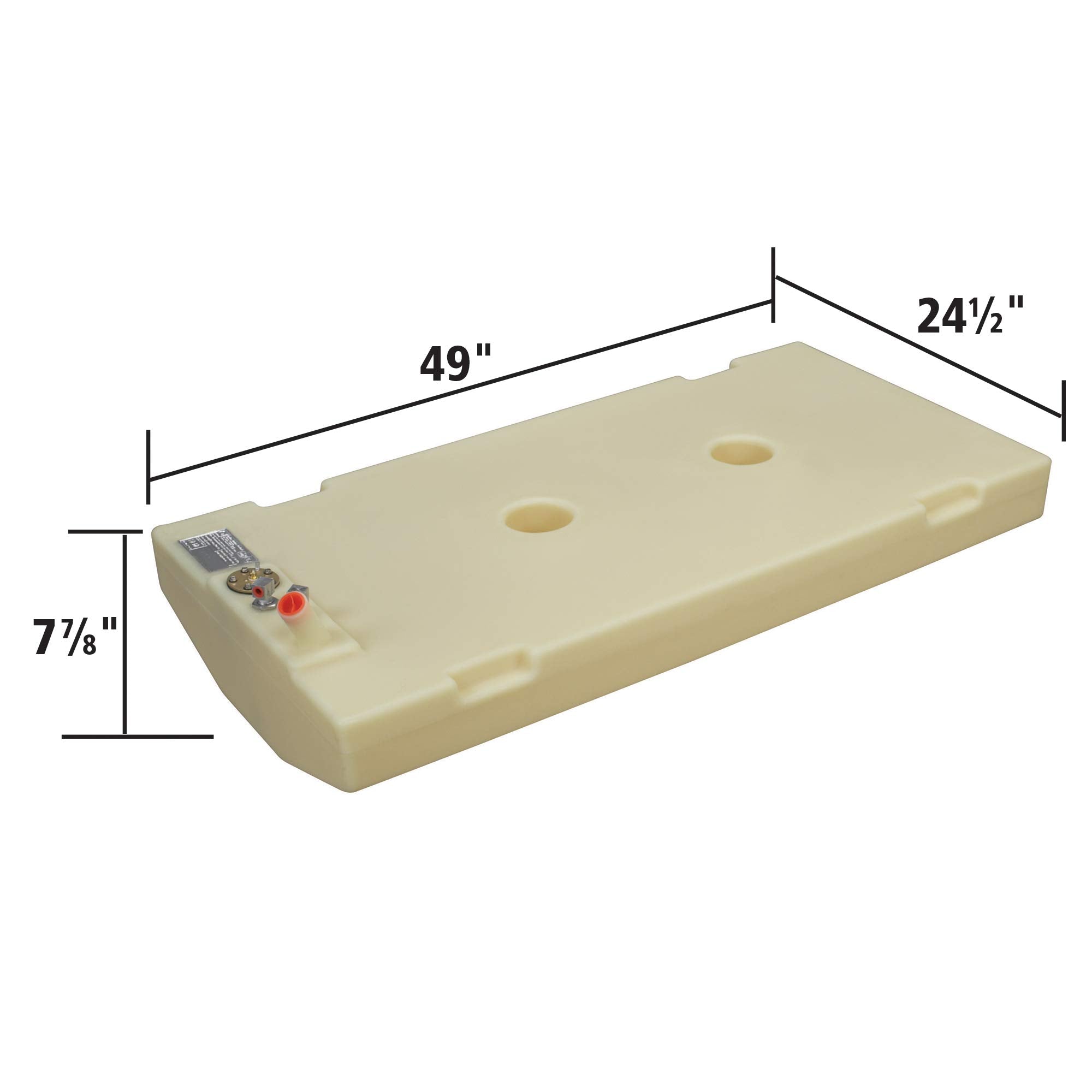 Below Deck Permanent Fuel Tank Moeller Marine 032528, 27 Gallon - 49.00 in. L x 24.50 in. W x 11.90 in. H