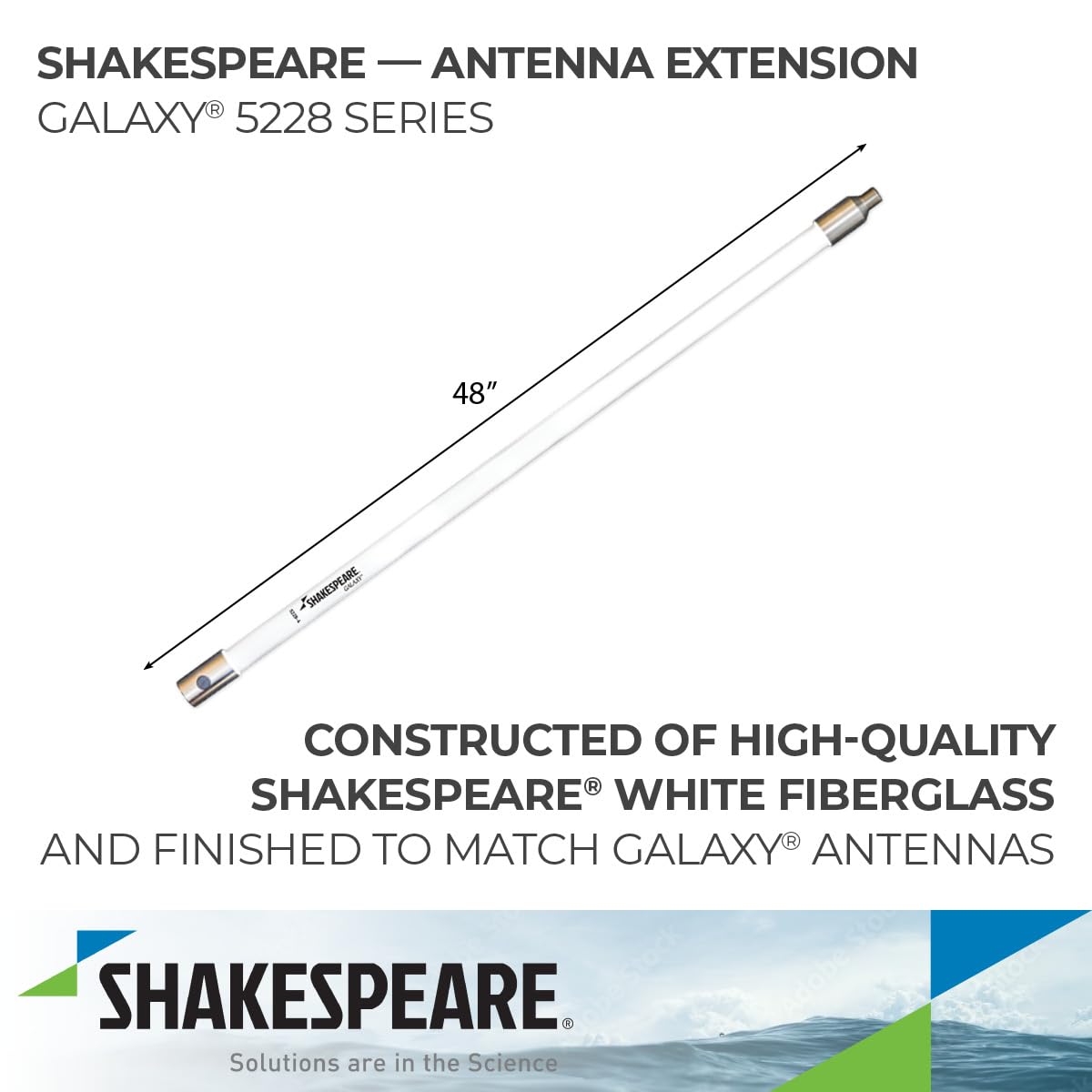 Galaxy Shakespeare 5228-4 Antenna Extender 4-Feet with 1.5" Diameter, White