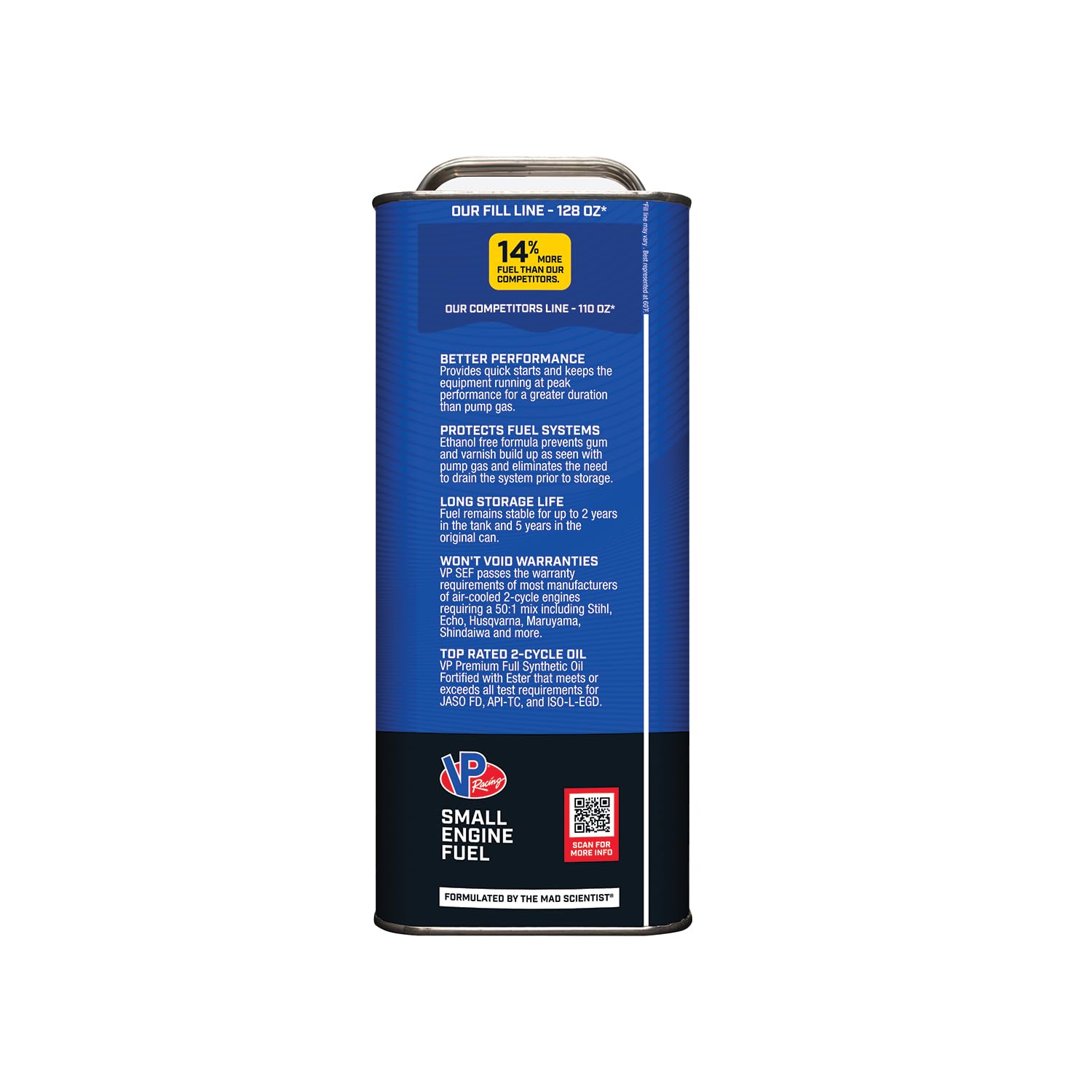 Ready to Use VP Racing Fuels 6231, 50:1 Premixed 2-Cycle Small Engine Fuel (SEF) - Gallon