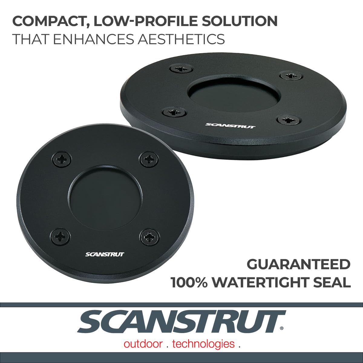 Scanstrut IP68 Low-Profile Cable Seal DS-LP-30-BLK - Fits Cables 9-14mm (0.35"-0.55") & Connectors Ø30mm (1.18"), Black Aluminum