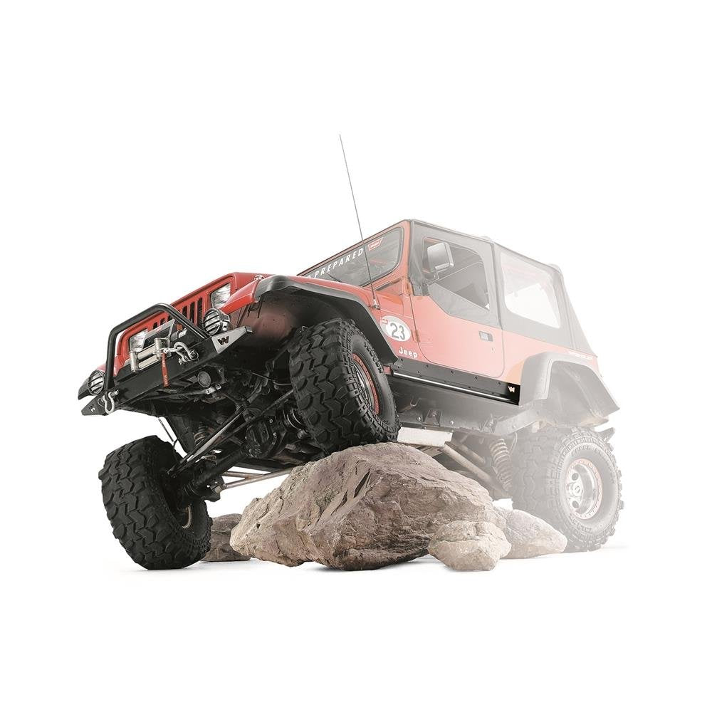 Steel Plate WARN 74580 Rock Sliders Panel Guard for 2-Door Models: Jeep Wrangler (2007-2017) and Wrangler JK (2018)