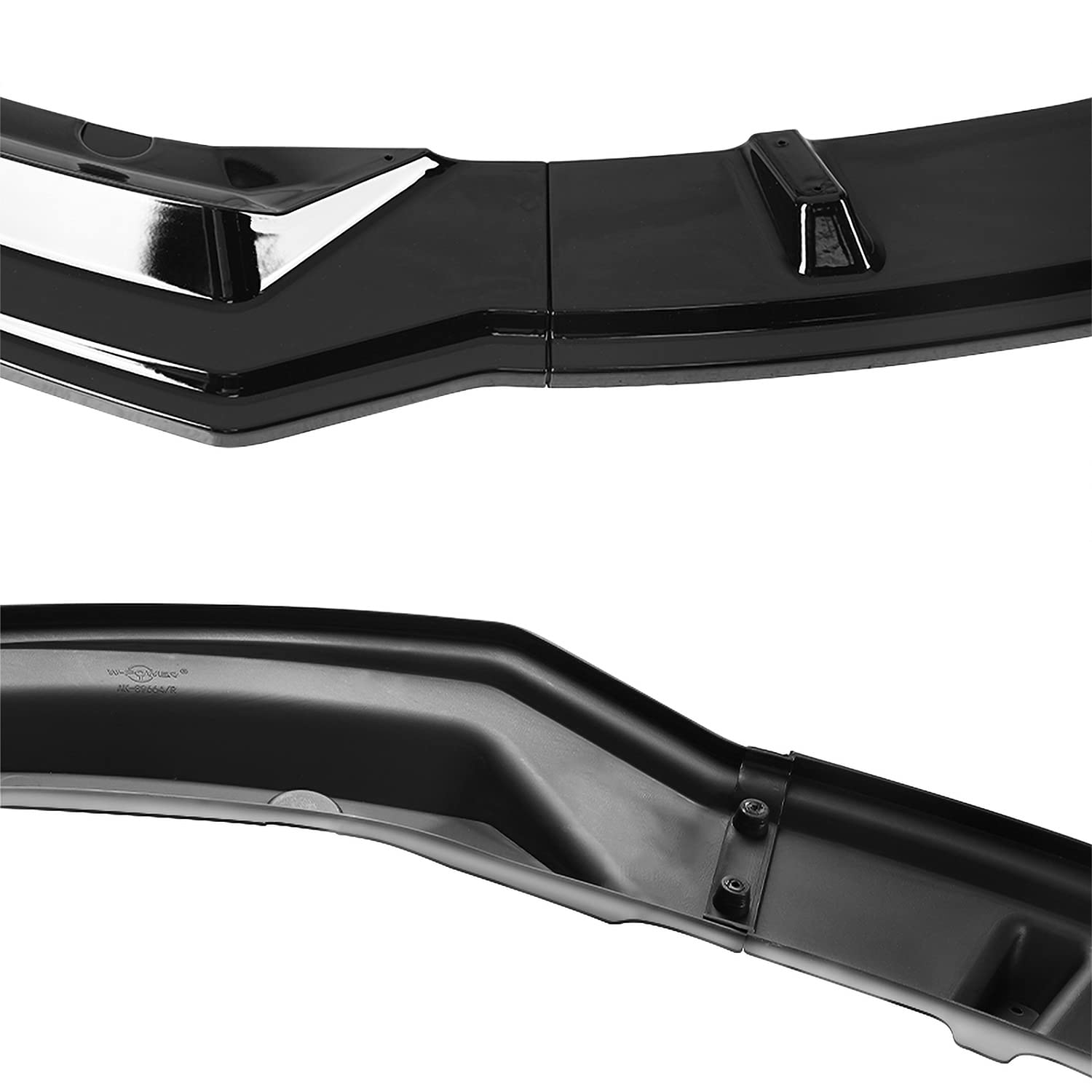 Glossy Black Spec-D Tuning Front Bumper Body Lip Kit Spoiler 3PC Compatible with 2017-2020 Tesla Model 3 Sedan