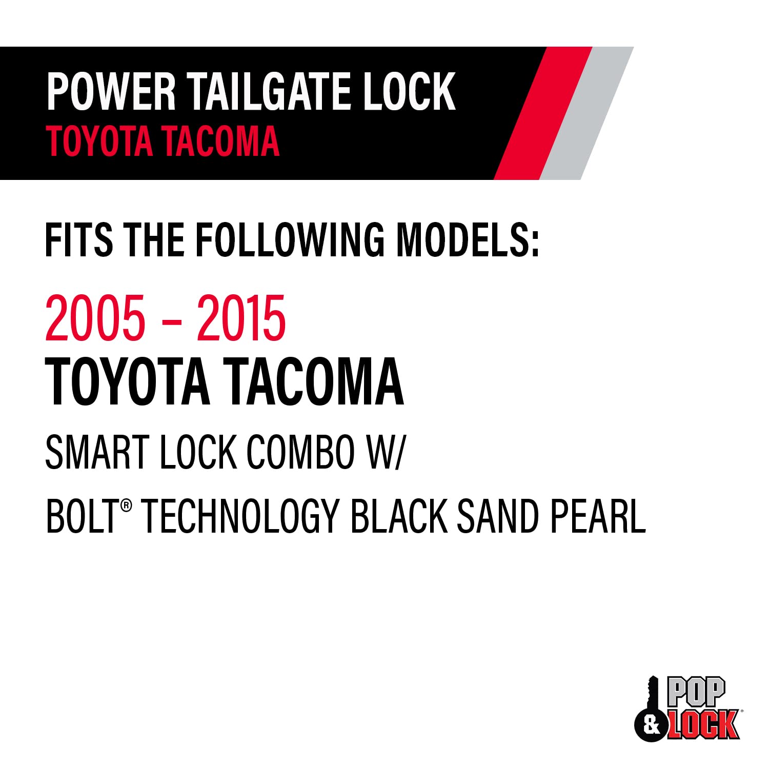 Pop & Lock PL85413 Power Tailgate Lock Black Sand Pearl with Codeable Technology for Toyota Tacoma (Smart Lock Combo)