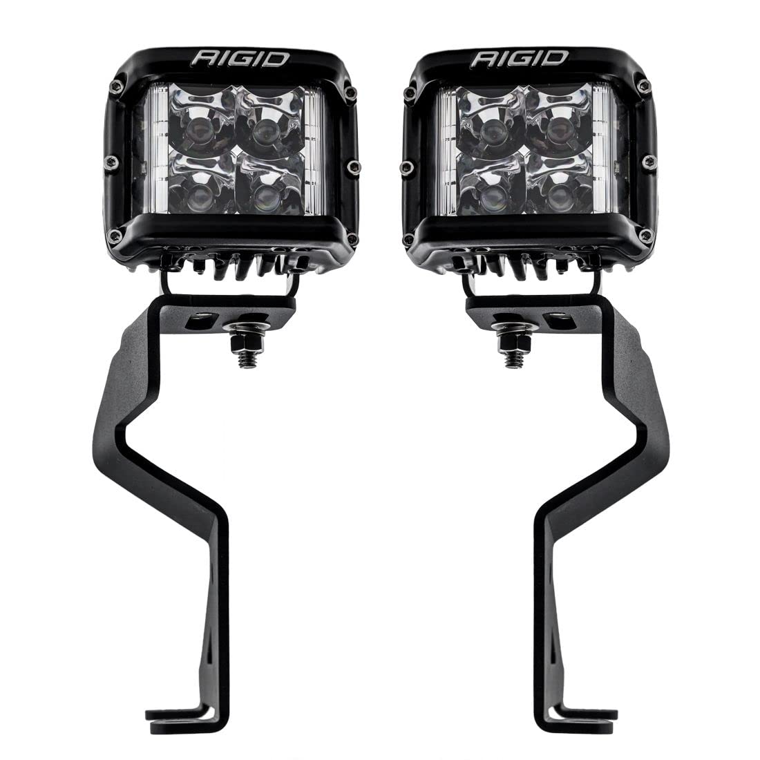 Rigid 46737 LED Light Mount Kit A-Pillar, Fits The 2021+ Ford 150 / Raptor, Kit Includes D-SS Pro Spot Lights with Amber and Black Covers