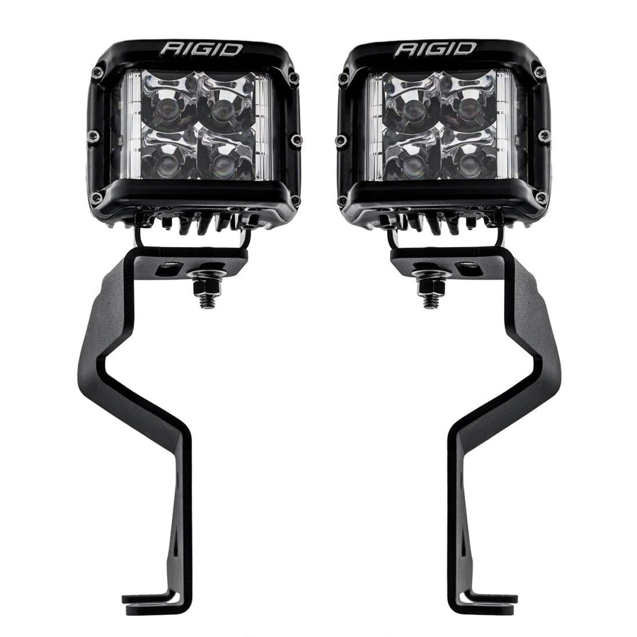 Rigid 46737 LED Light Mount Kit A-Pillar, Fits The 2021+ Ford 150 / Raptor, Kit Includes D-SS Pro Spot Lights with Amber and Black Covers