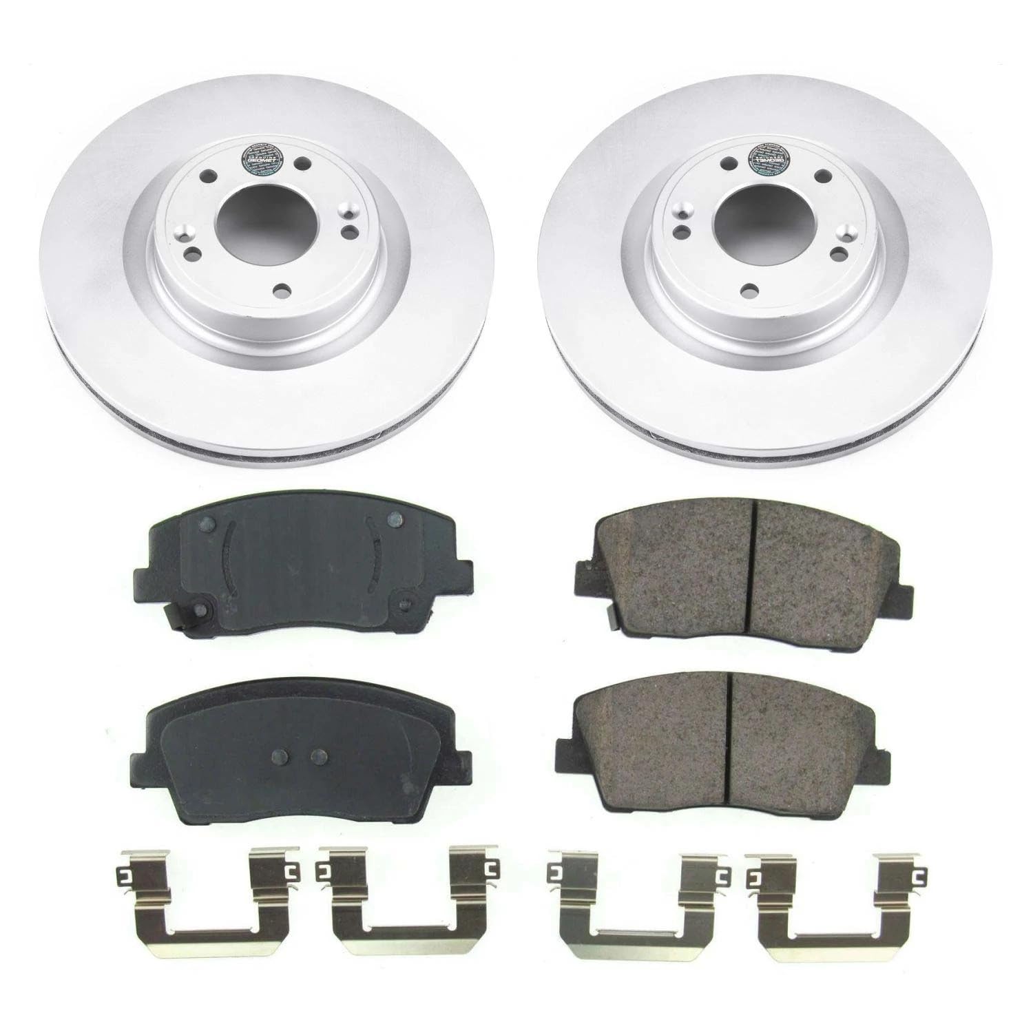 Power Stop Front Coated Rotor Kit-Z17 Coated Brake Rotors, Ceramic Brake Pads