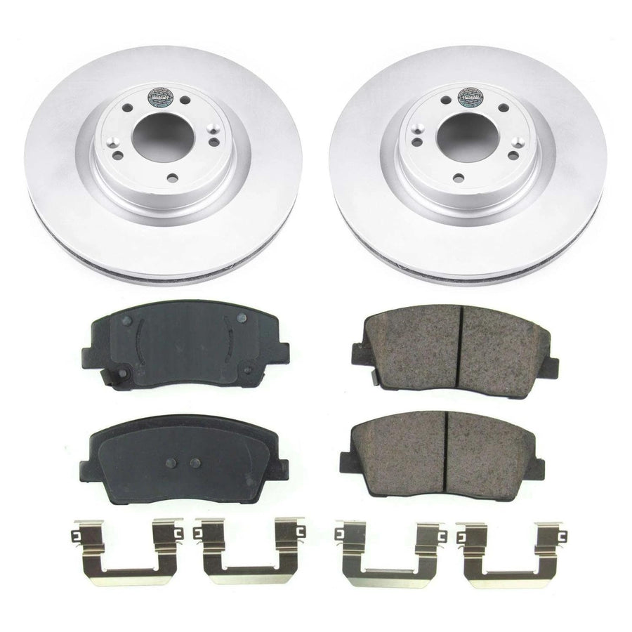Power Stop Front Coated Rotor Kit-Z17 Coated Brake Rotors, Ceramic Brake Pads