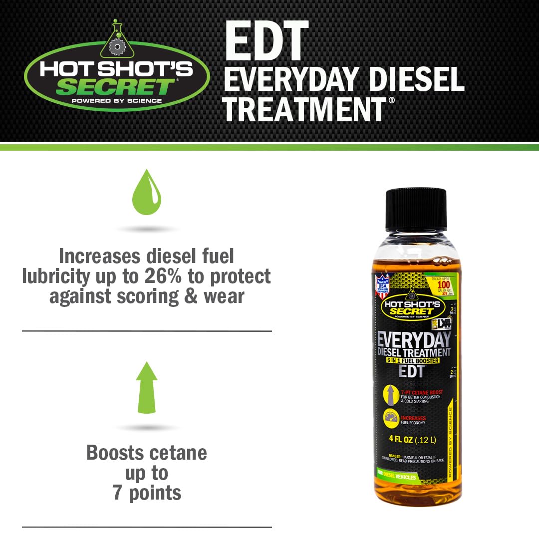 Hot Shot's Secret EDT Everyday Diesel Treatment 4 Fluid Ounce Bottle HOT SHOTS