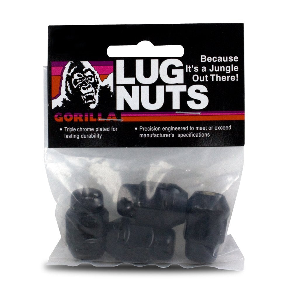 Automotive Gorilla 91137BCB Acorn Bulge Black Chrome Lug Nuts (12mm x 1.50 Thread Size)
