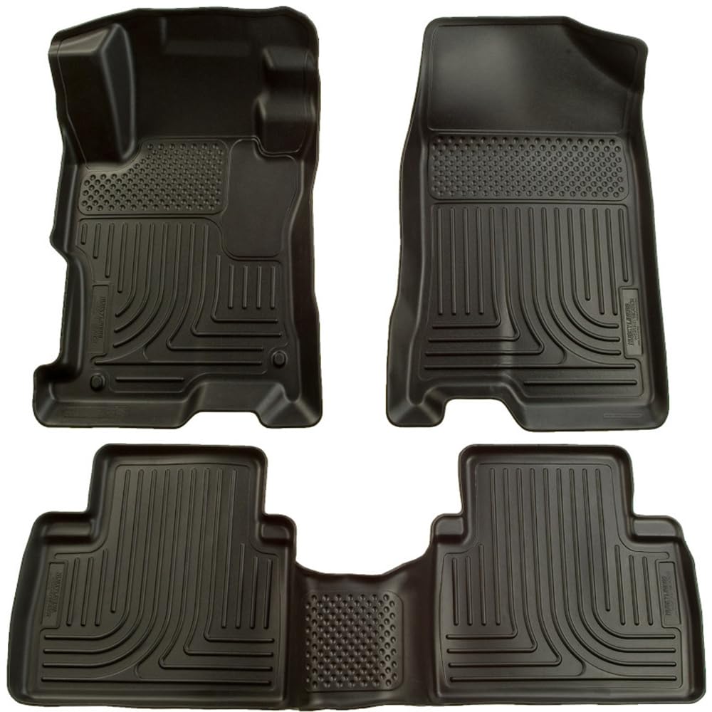 Husky Liners Floor Mats Weatherbeater | Fits 2006-2009 Ford Fusion FWD & Mercury Milan FWD; 2007-2009 Lincoln MKZ FWD | Front & 2nd Row, 3-pc Black - 98301