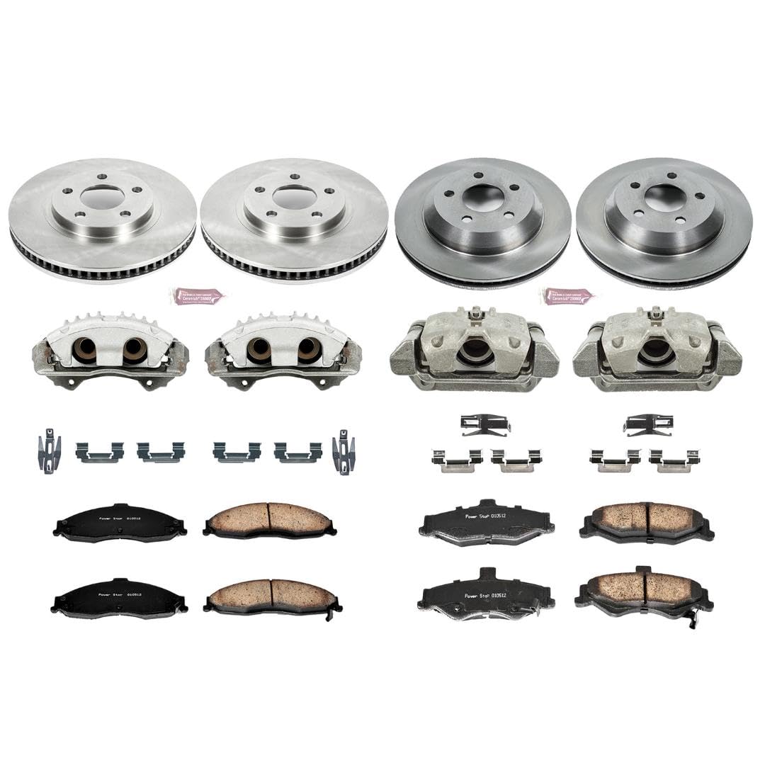 Power Stop KCOE1548 Brake Kit Autospecialty OE Replacement with Calipers For 1998 1999 2000 2001 2002 Chevy Camaro Pontiac Firebird