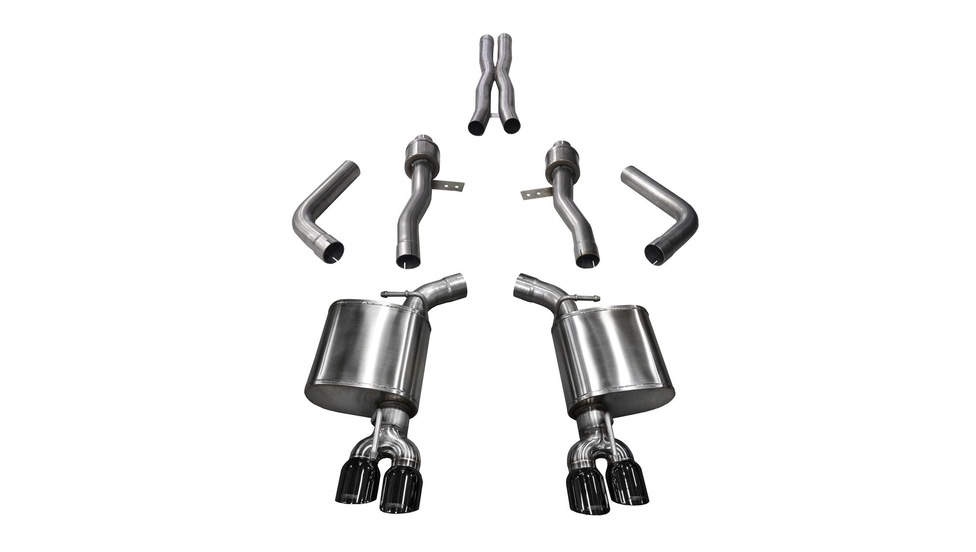 Corsa Cat Back Exhaust 14987BLK (Dual Rear Exit with Black Twin Pro Series Tips), 1 Pack