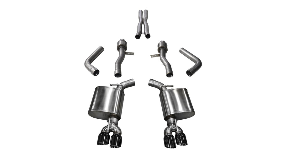 Corsa Cat Back Exhaust 14987BLK (Dual Rear Exit with Black Twin Pro Series Tips), 1 Pack
