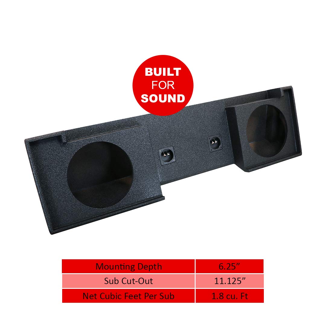 Atrend A102-12 12-Inch Atrend Series Dual Down-Fire Subwoofer Boxes with Bed Liner Finish