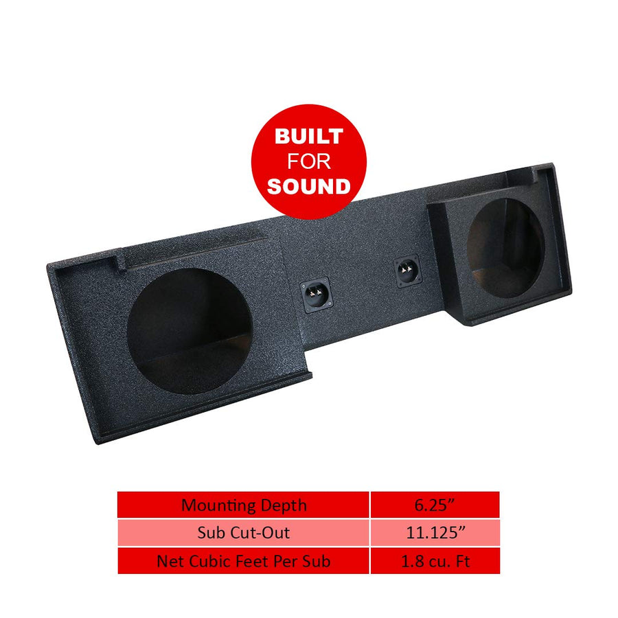 Atrend A102-12 12-Inch Atrend Series Dual Down-Fire Subwoofer Boxes with Bed Liner Finish