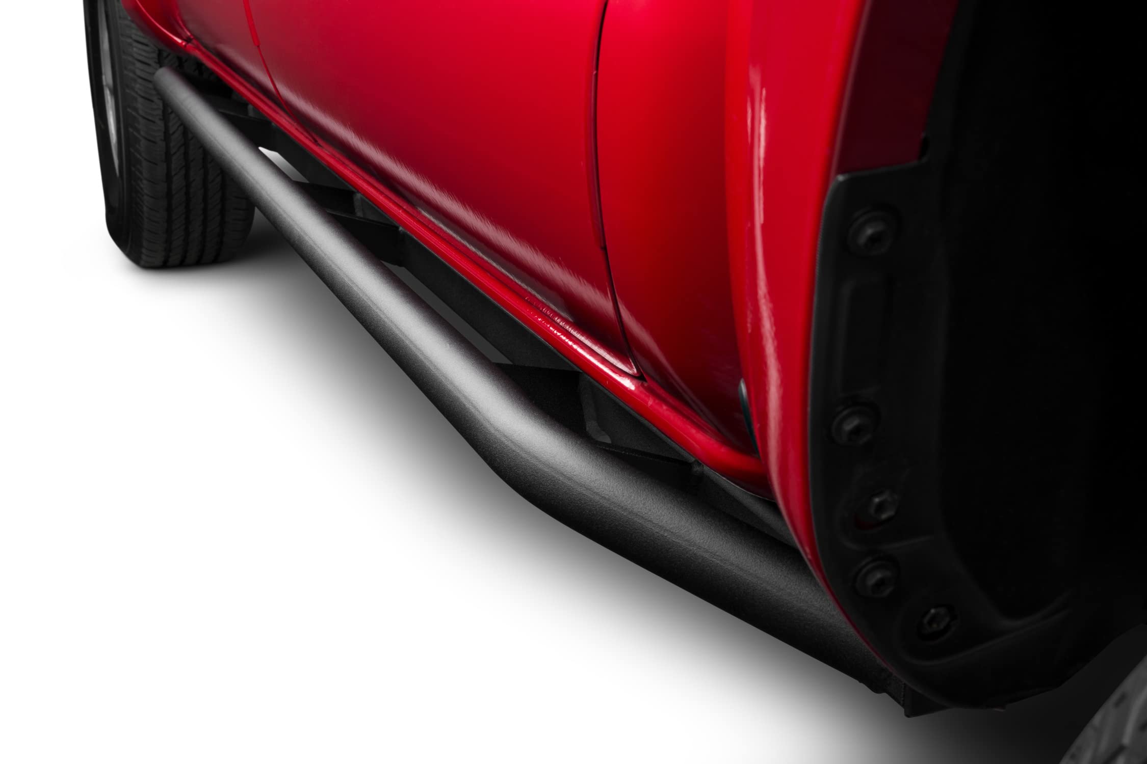 Trail Sliders RealTruck for Toyota Tacoma | Cab Length, Heavy Duty 2" Tubing, Textured Black | TST16CC-TX | Fits 2016 - 2023 Toyota Tacoma Double Cab