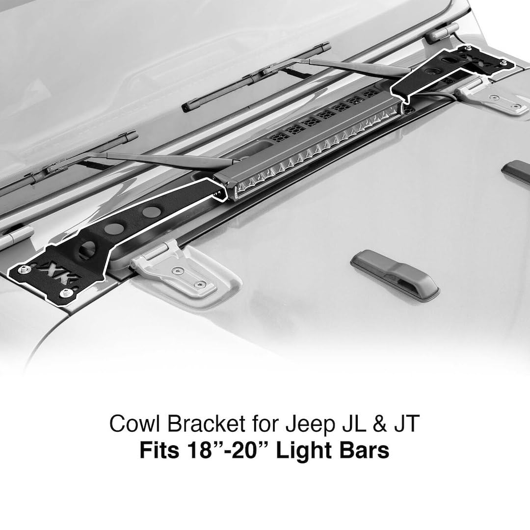 Cowl Light Bar Bracket XKGLOW XK-BRC-Cowl-JL2 for Jeep Gladiator JT & Wrangler JL