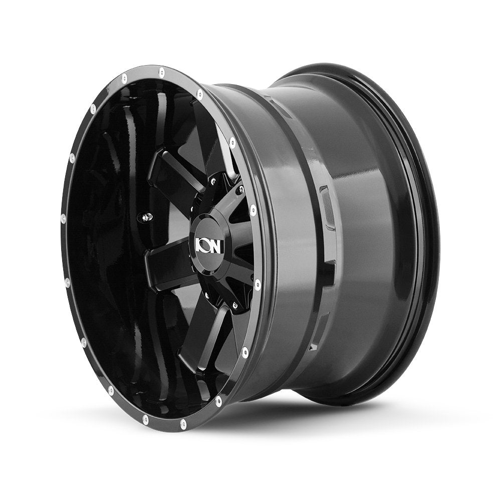 Gloss Black Ion Alloy 141 Milled Wheel with Alloy Steel (20 x 9. inches /6 x 130 mm, 18 mm Offset)