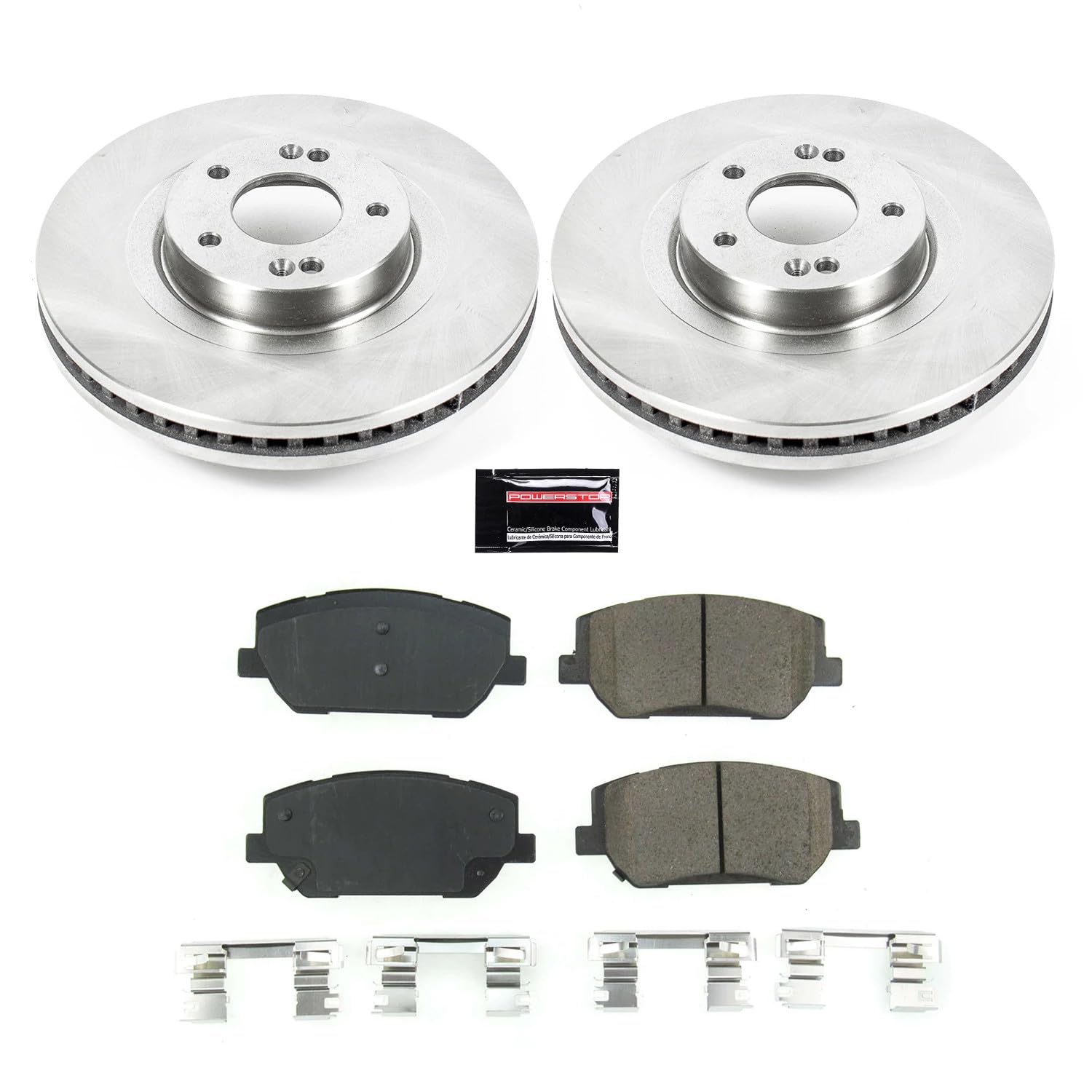 Power Stop KOE8309 Front Replacement Brake Kit-OE Brake Rotors & Ceramic Brake Pads For Hyundai Santa Fe 2019-2020 [Model Specific]
