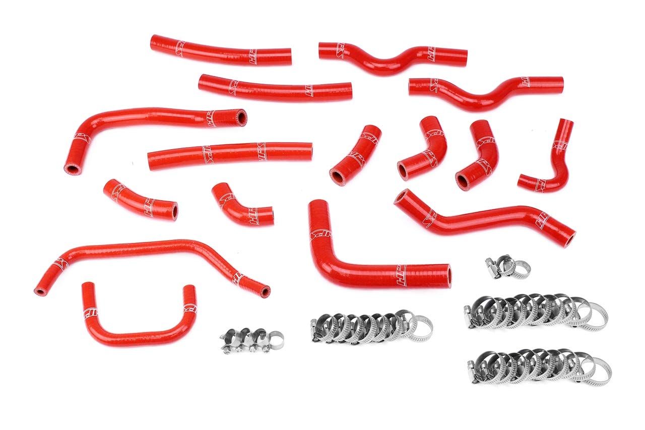 HPS Silicone Red Heater Hose Kit Coolant OEM Replacement Compatible for 2003-2007 Lexus LX470 Toyota Land Cruiser 4.7L V8 J100, 57-1911-RED