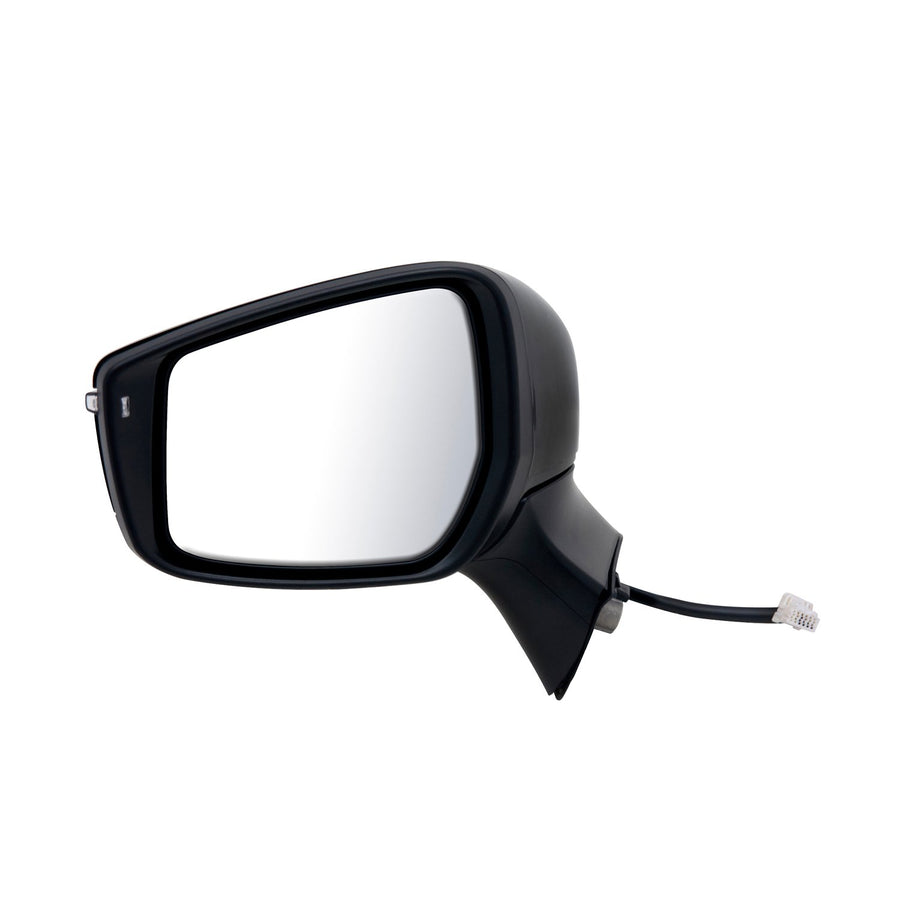 Mirror Driver Side for Nissan Versa Note Hatchback SR Model, Textured Black w/PTM Cover, w/Turn Signal, Foldaway, w/o CCD Camera, Power