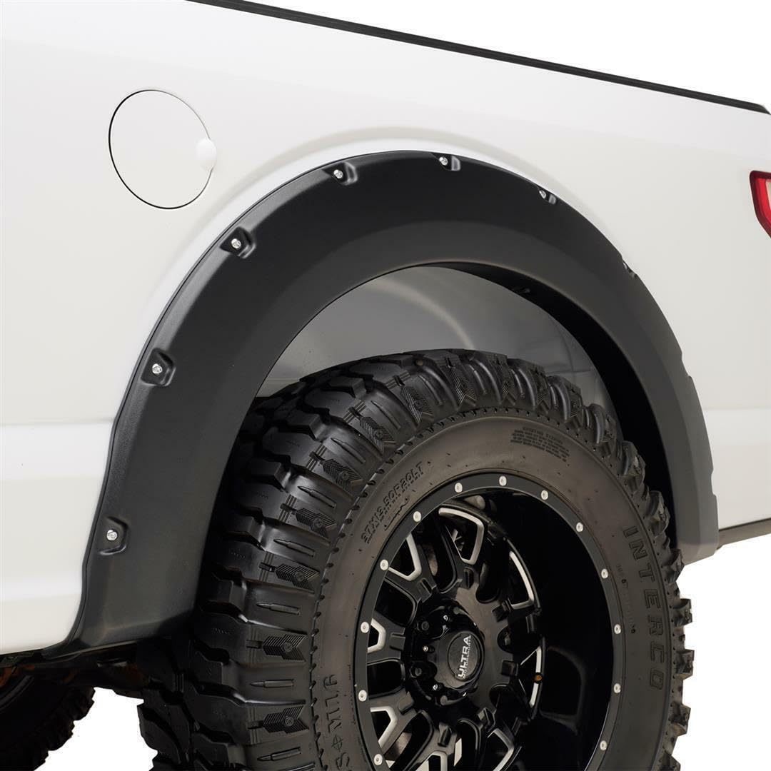 TrailFX Fender Flares Pocket Style Set of 4 Fits Ford F-150 2018-2020 Textured Black ABS Plastic 2-Inch Tire Coverage Bolt-On With Installation Hardware TrailFX PFFF3006T