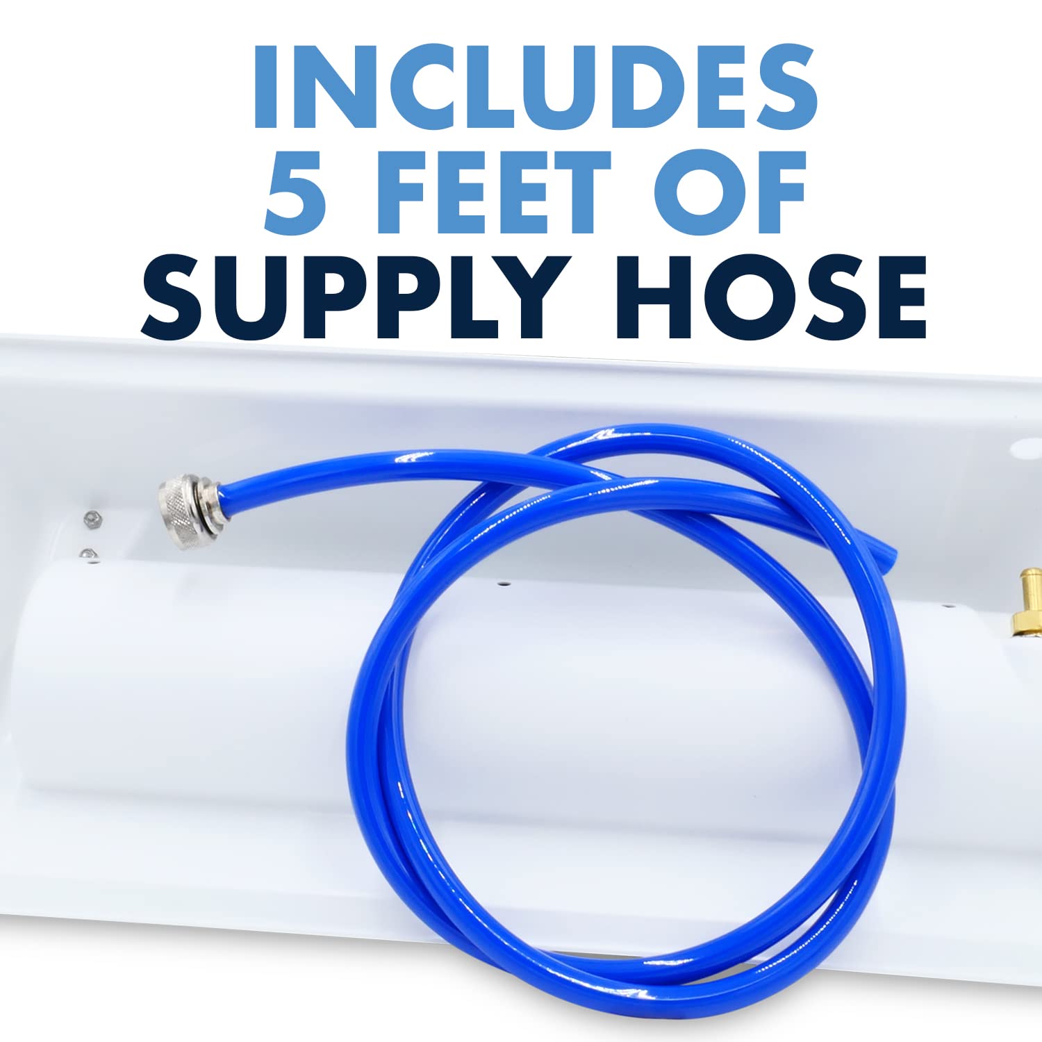 T-H Marine Coiled Hose Washdown System - 25' Wash Down Hose, Nozzle, Holder, 5' Supply Hose, and Brass Fittings - Kink Free Design and Compact Storage - Blue