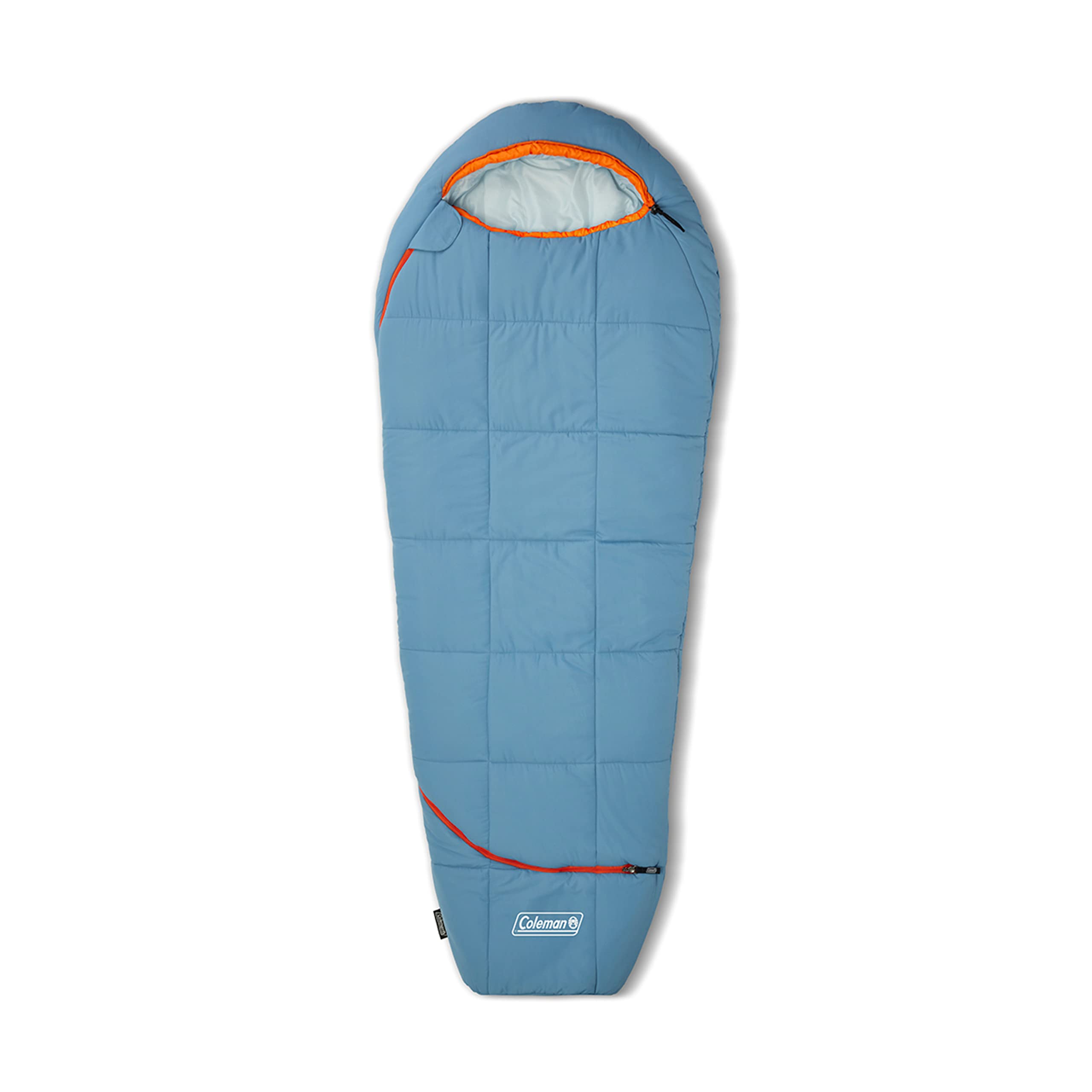 Coleman 0/20/40°F Big Bay Cold-Weather Sleeping Bag, Adult Mummy Sleeping Bag with Headrest, Foot Ventilation, & Storage Sack, Big & Tall Options