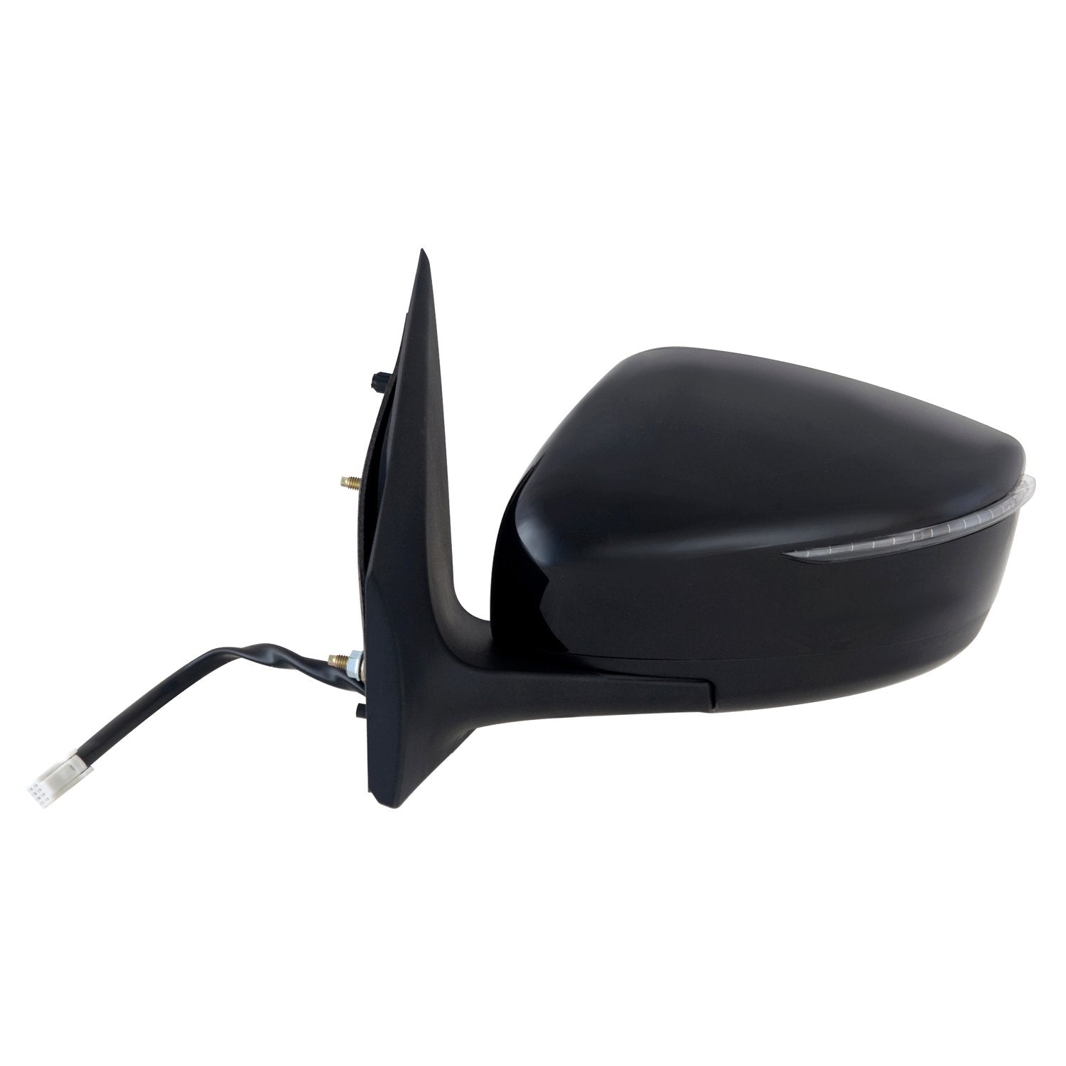 Driver Side Fit Mirror for Nissan Versa Sedan, Textured Black w/PTM Cover, w/Turn Signal, Foldaway, Power