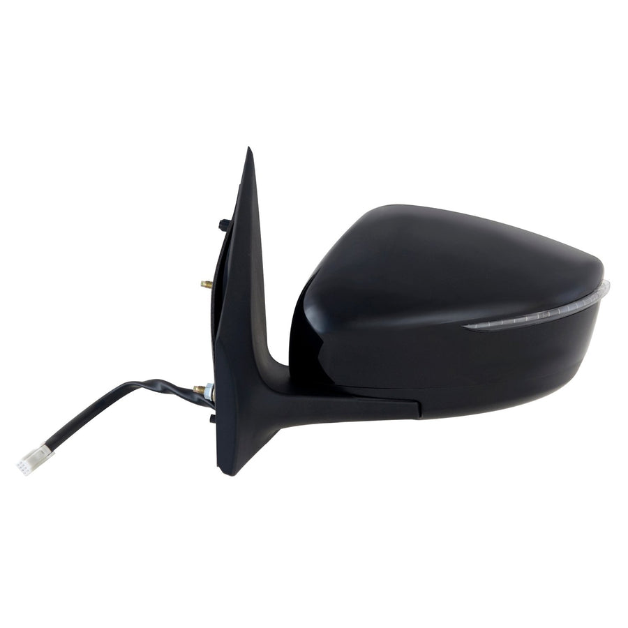 Driver Side Fit Mirror for Nissan Versa Sedan, Textured Black w/PTM Cover, w/Turn Signal, Foldaway, Power