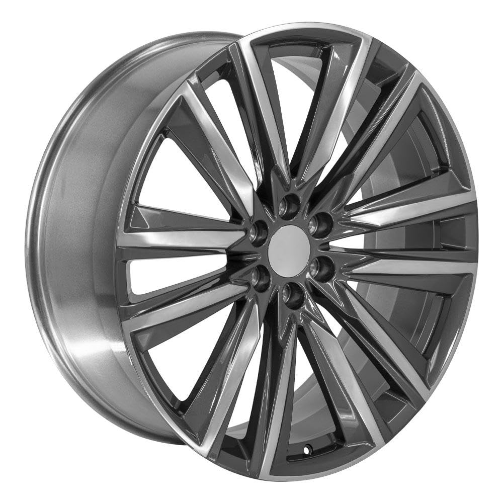 26 Inch OE Wheels CA91 Rim Fits Escalade Sport Style 6x139.7 26x10 Gloss Gunmetal with Polished Face - Hollander 4869 (1)